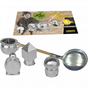 NEUJAHRSGUSS ZINN HOHL MIT LÖFFEL